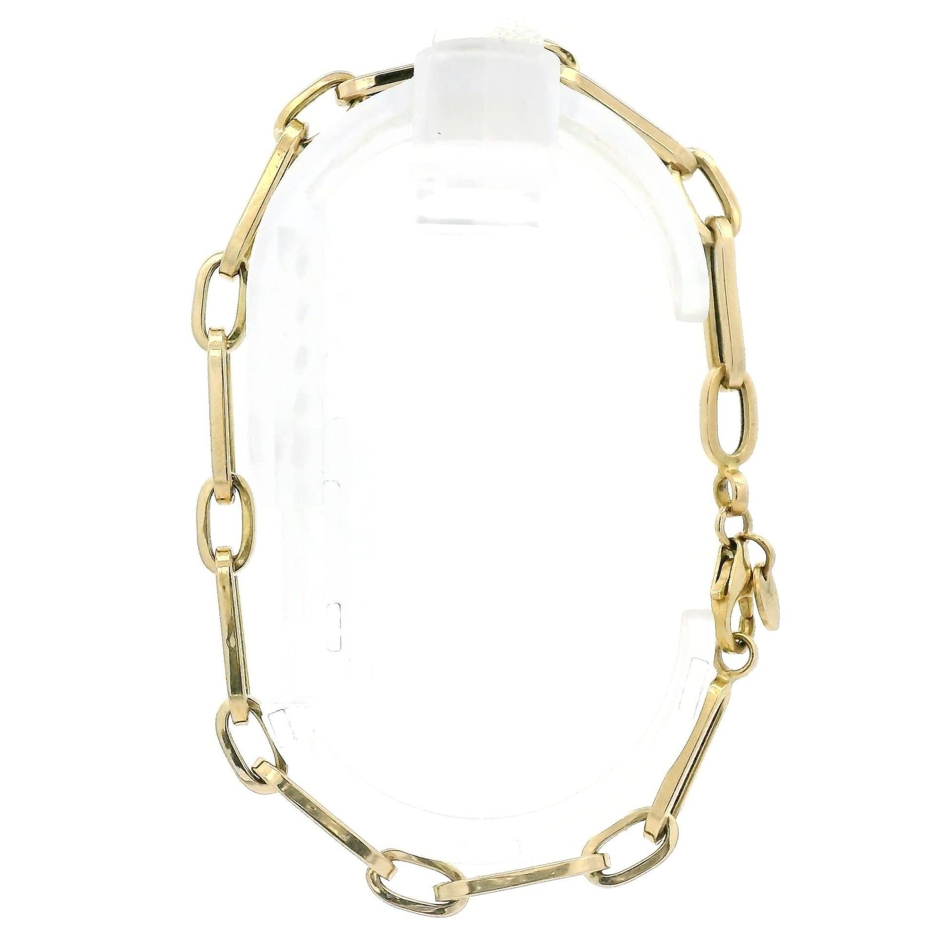 Hollow 14k Yellow Gold Paperclip Link Bracelet - Forever Rox