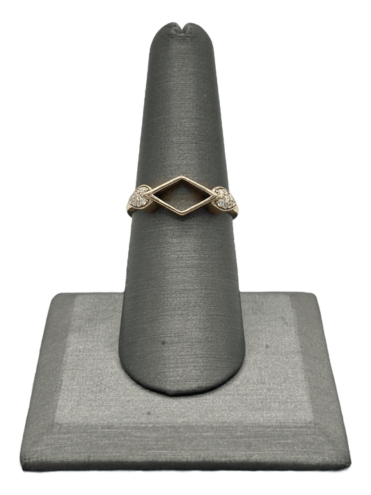 Hollow Diamond Shape Ring With Diamonds - Forever Rox