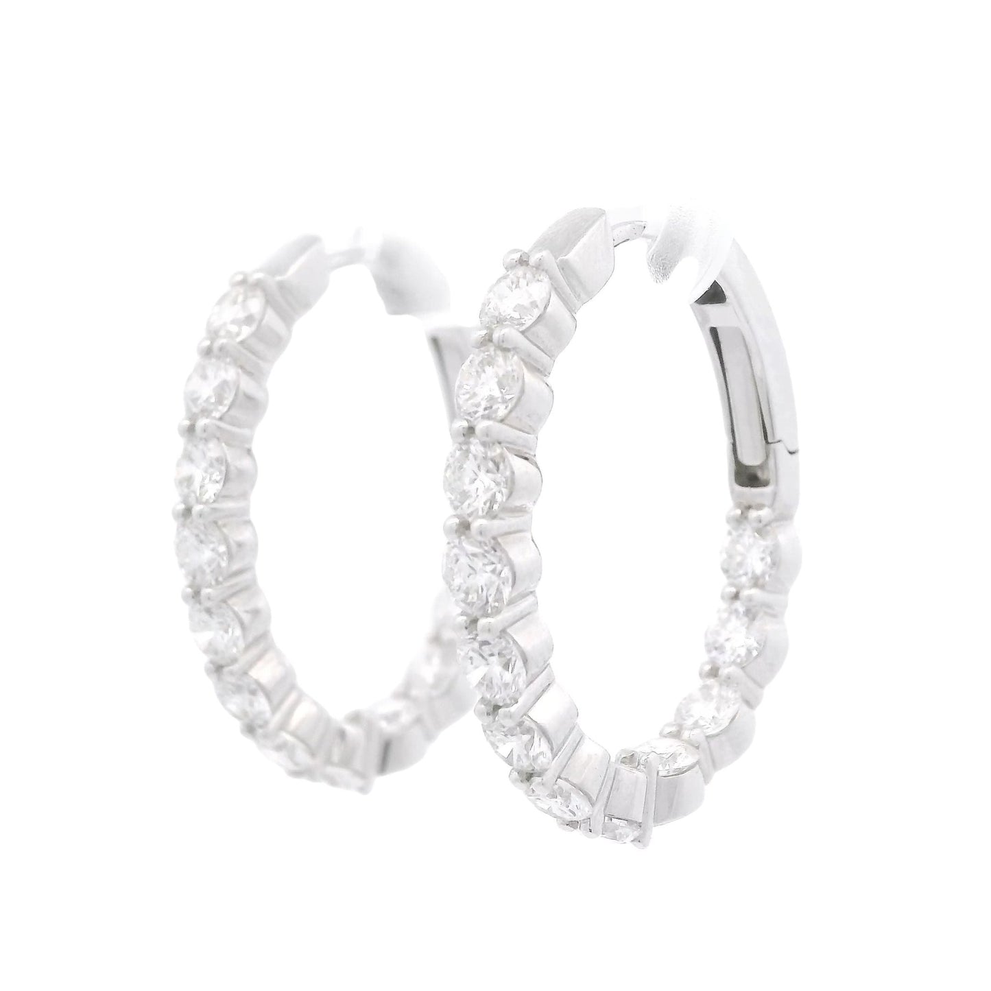 Innie Outie Oval Diamond Hoops - Forever Rox