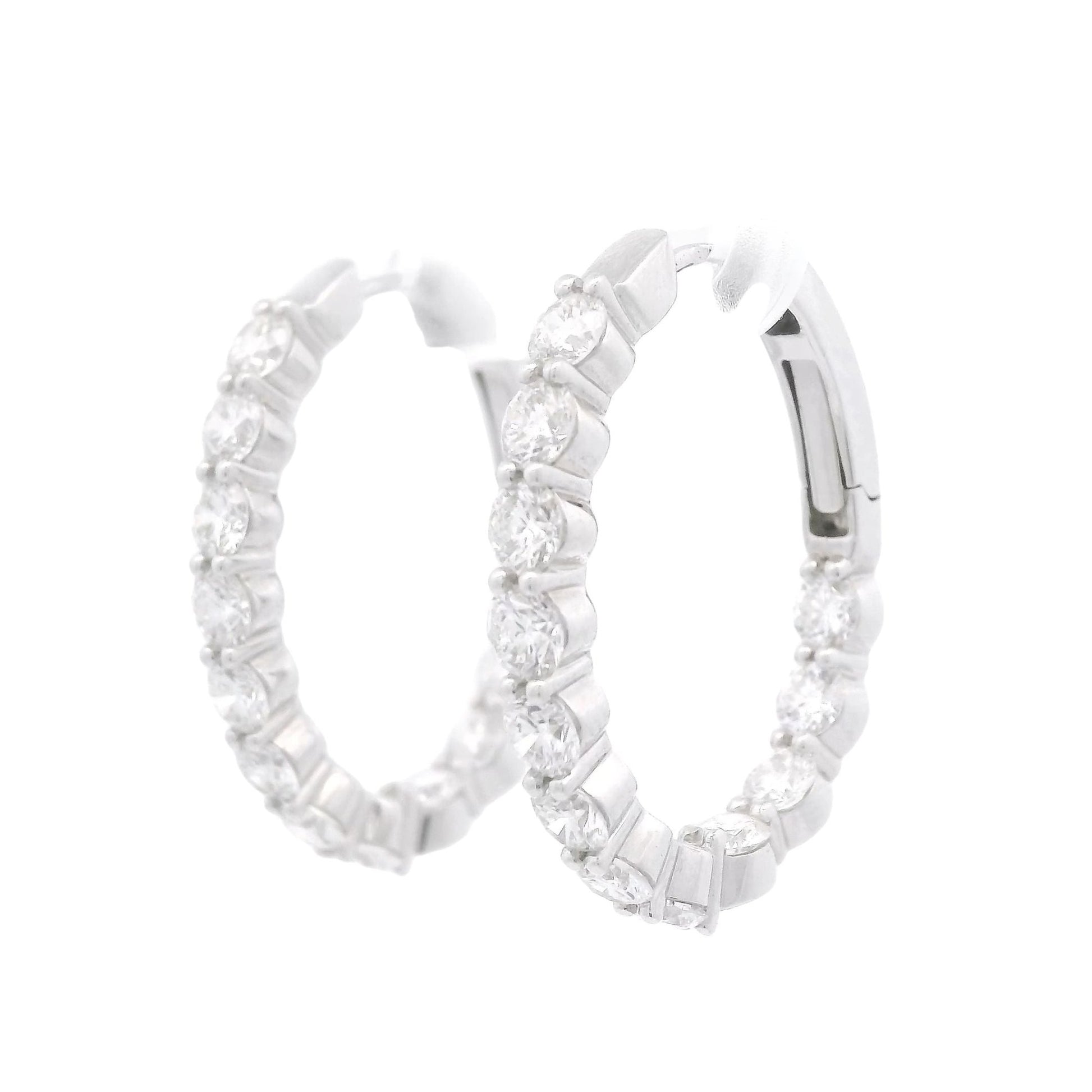 Innie Outie Oval Diamond Hoops - Forever Rox