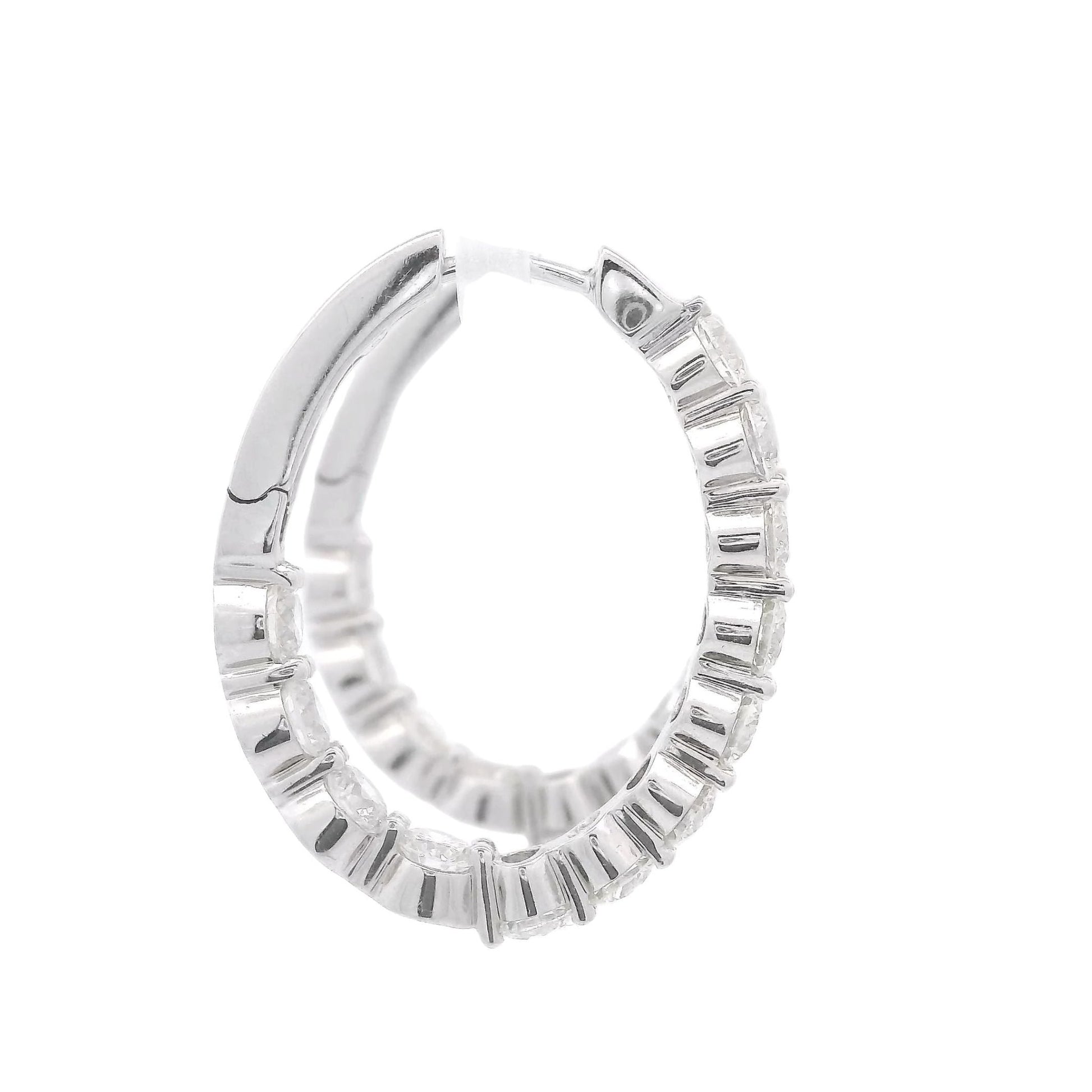 Innie Outie Oval Diamond Hoops - Forever Rox
