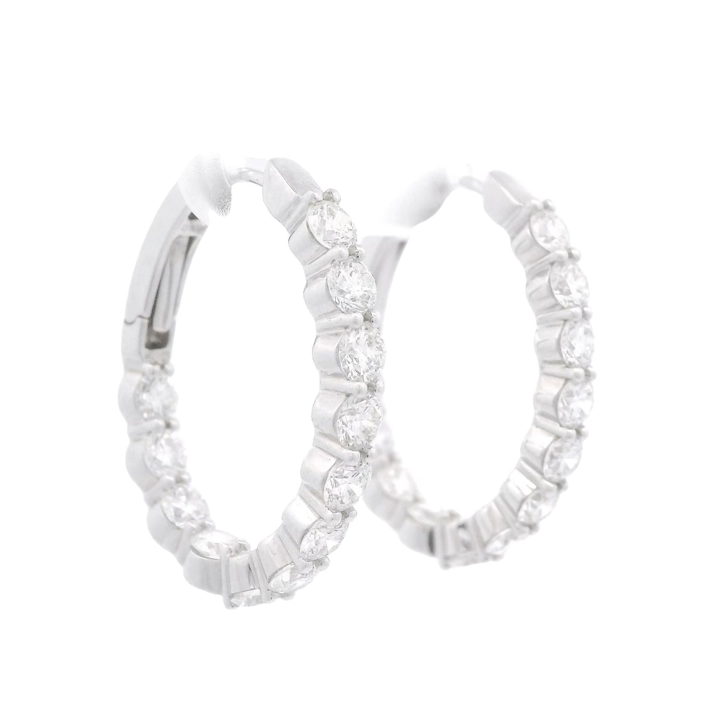 Innie Outie Oval Diamond Hoops - Forever Rox