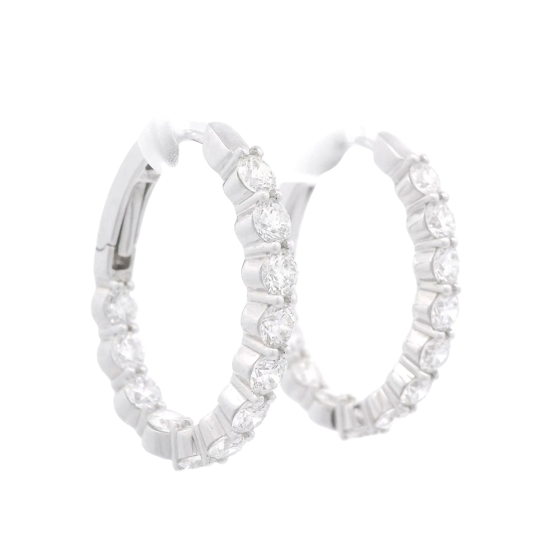 Innie Outie Oval Diamond Hoops - Forever Rox