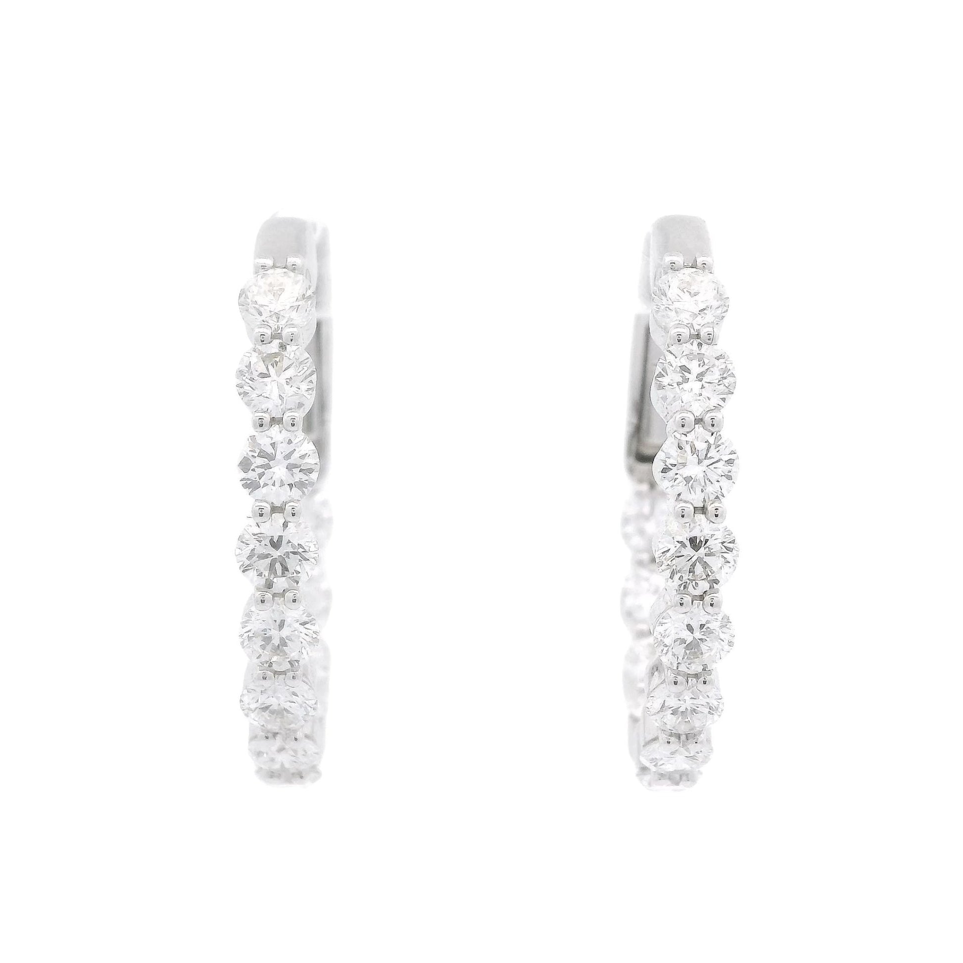 Innie Outie Oval Diamond Hoops - Forever Rox