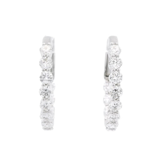 Innie Outie Oval Diamond Hoops - Forever Rox