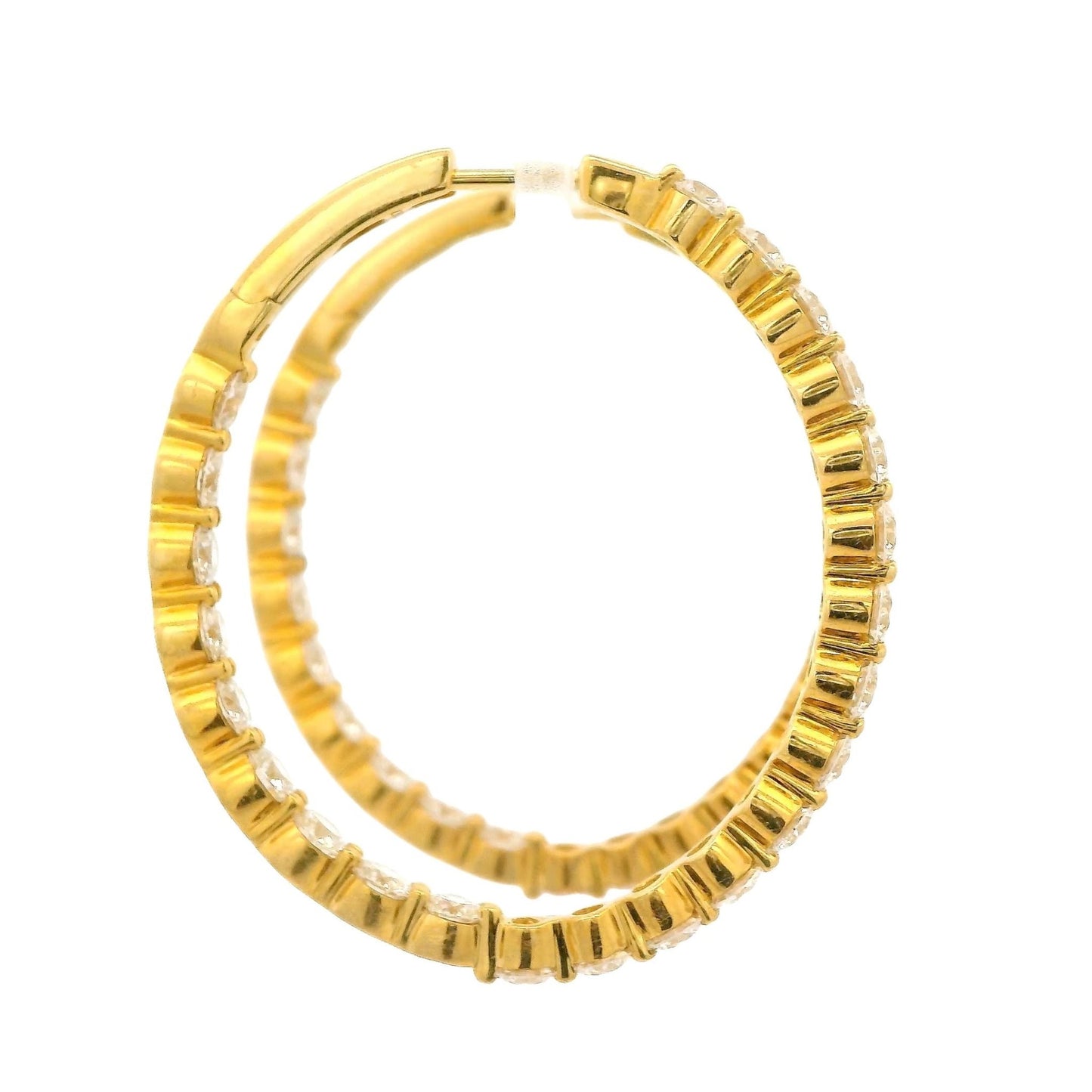 Innie Outie Yellow Gold Diamond Oval Hoops - Forever Rox
