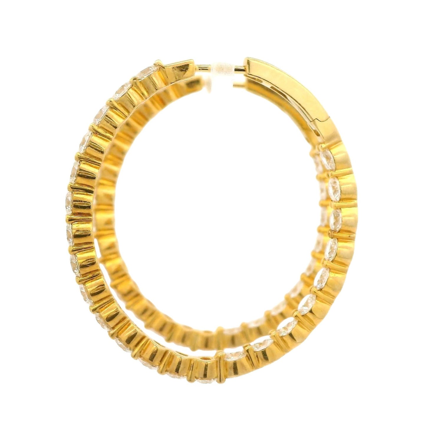 Innie Outie Yellow Gold Diamond Oval Hoops - Forever Rox