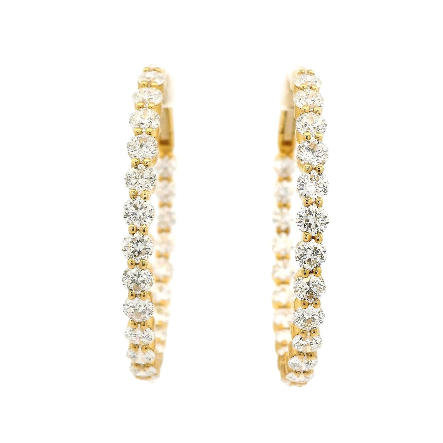 Innie Outie Yellow Gold Diamond Oval Hoops - Forever Rox