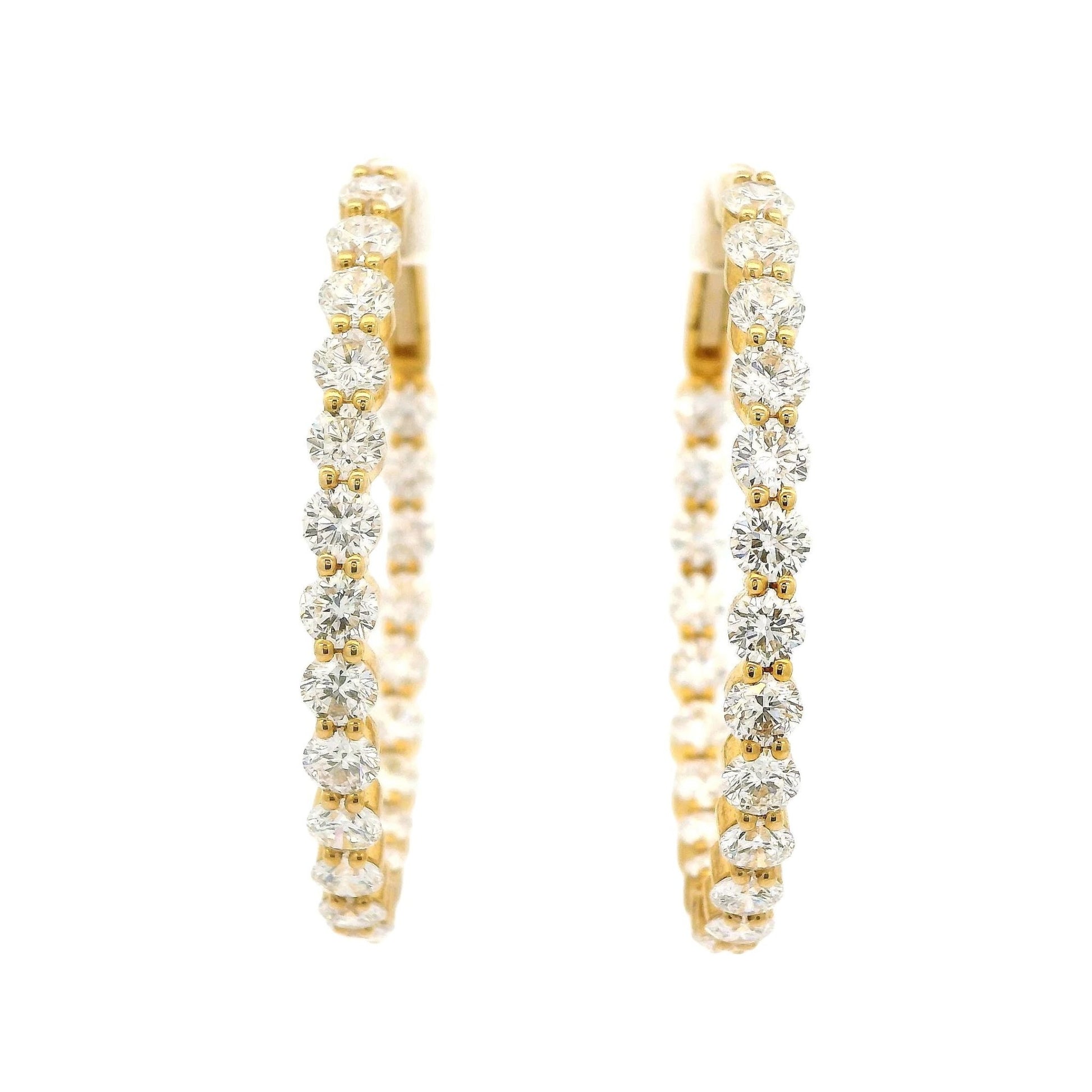 Innie Outie Yellow Gold Diamond Oval Hoops - Forever Rox