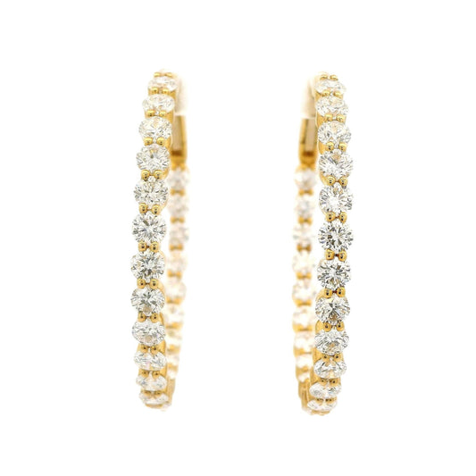 Innie Outie Yellow Gold Diamond Oval Hoops - Forever Rox
