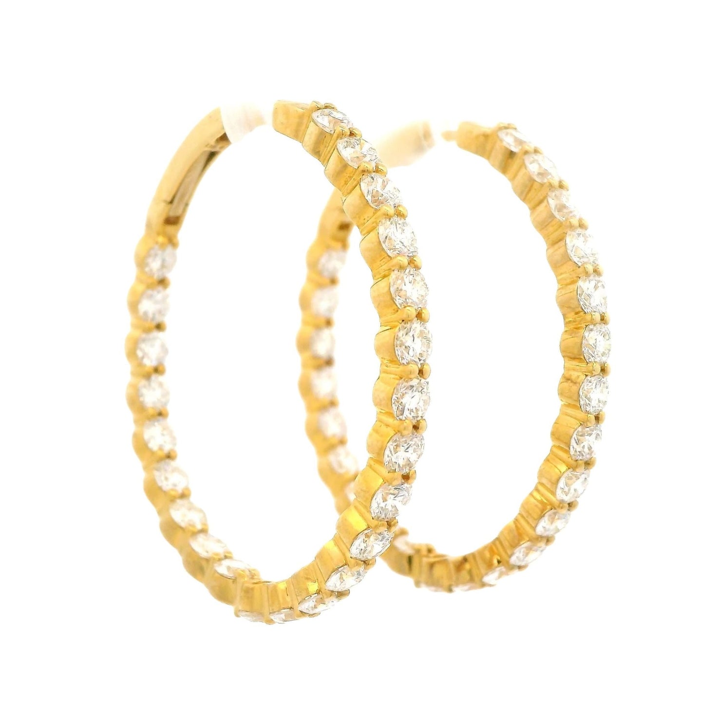 Innie Outie Yellow Gold Diamond Oval Hoops - Forever Rox