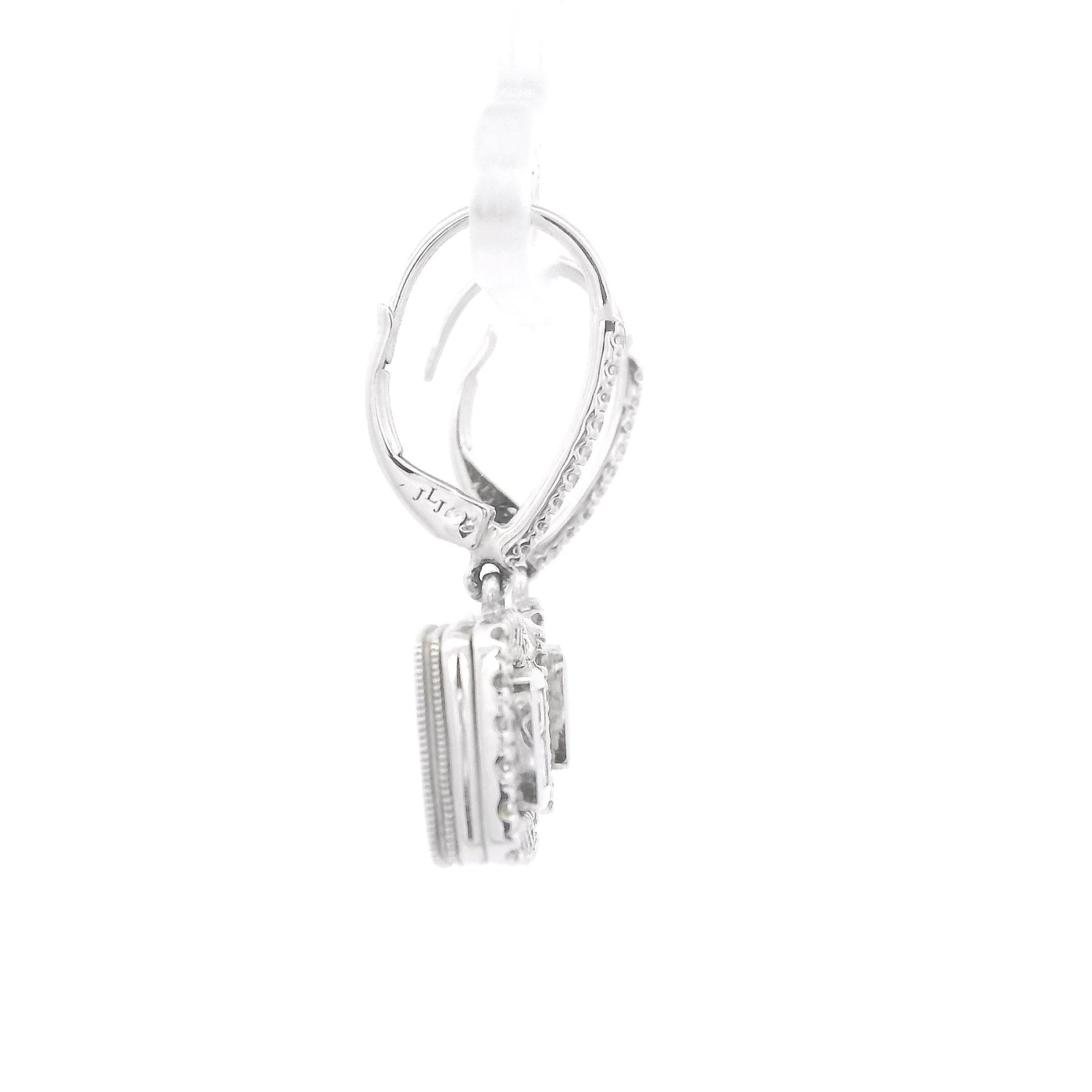 Invisible Set Princes & Round Cut Diamond Dangle Earrings - Forever Rox