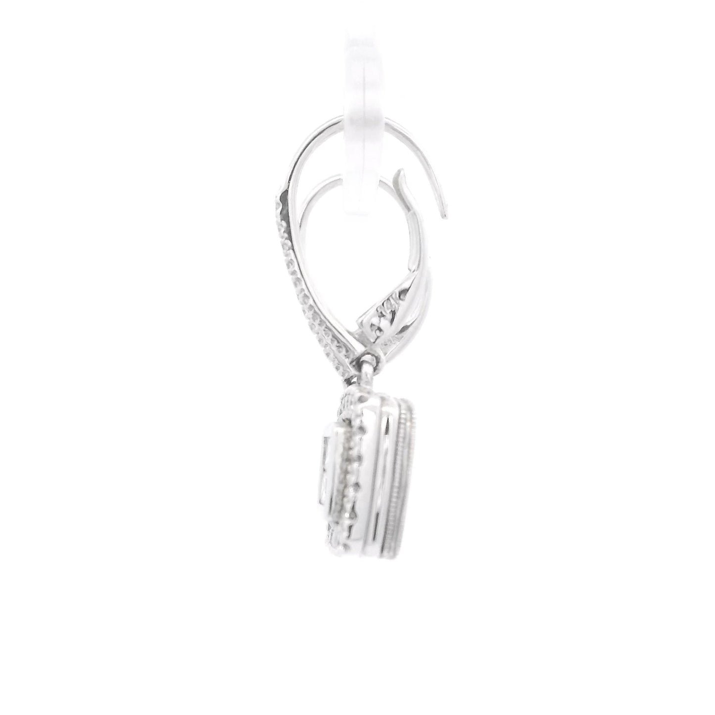 Invisible Set Princes & Round Cut Diamond Dangle Earrings - Forever Rox