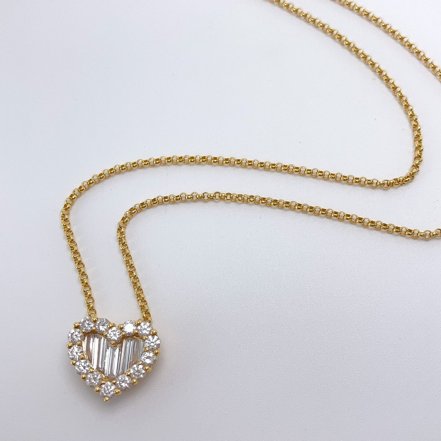 Italian Heartshape Diamond Pendant, 18k - Forever Rox Fine Jewelry