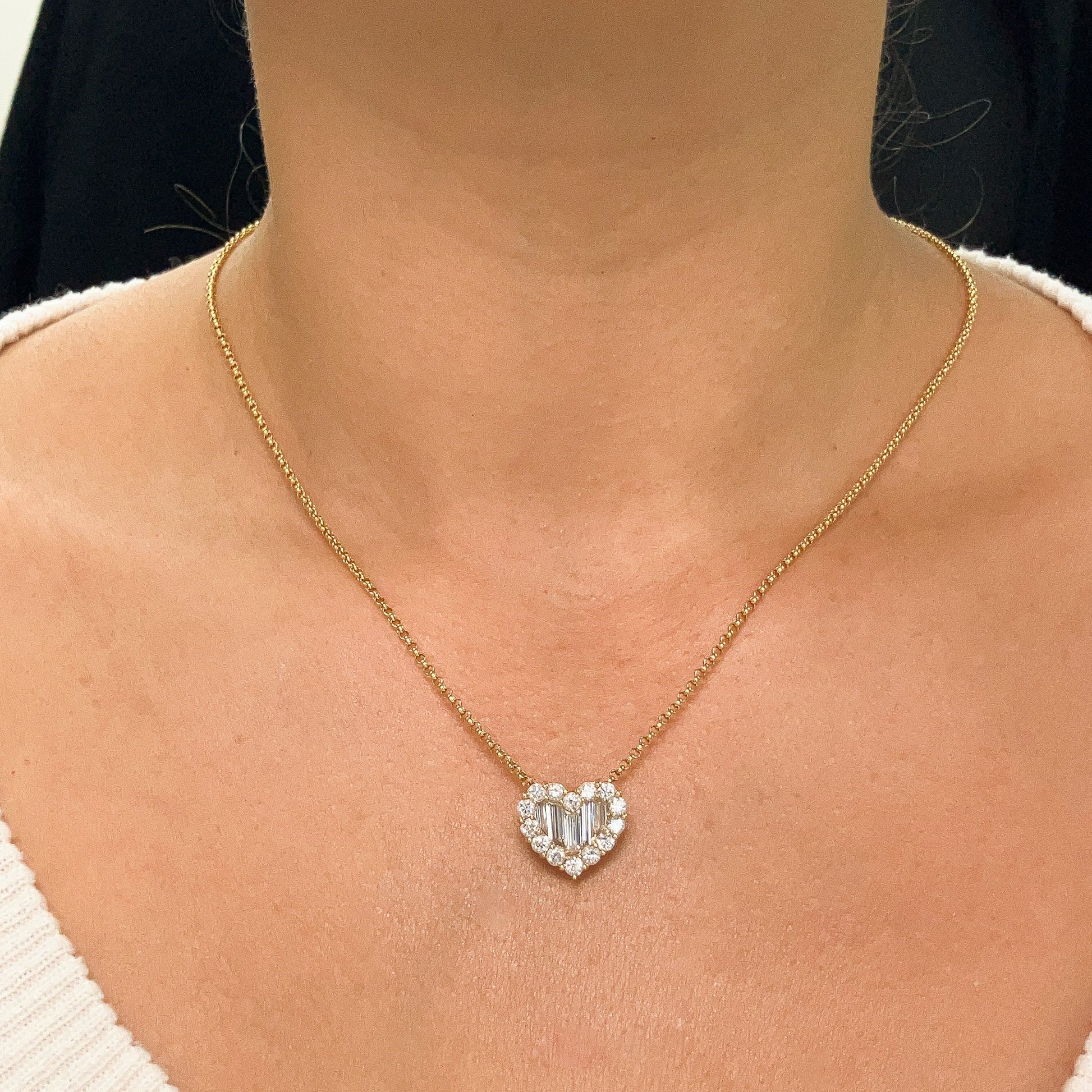 Italian Heartshape Diamond Pendant, 18k - Forever Rox Fine Jewelry