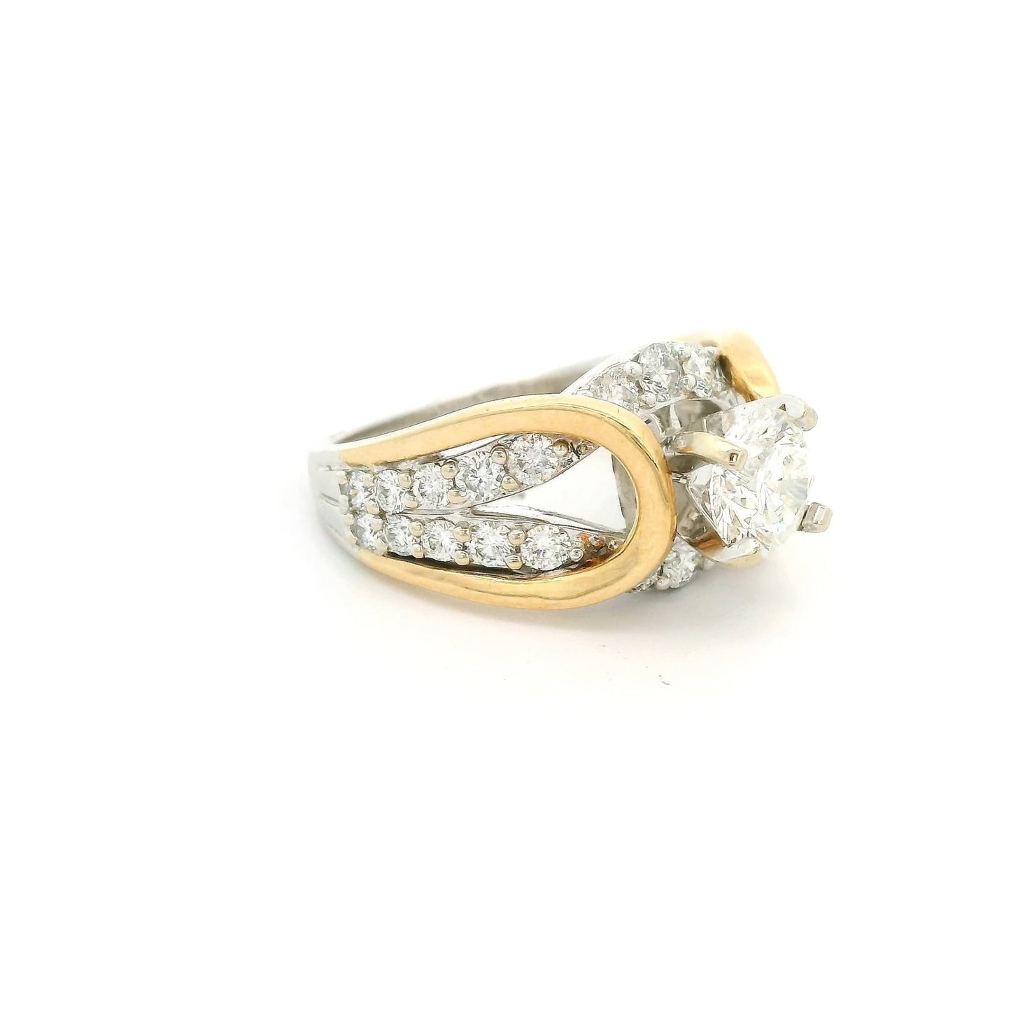 Knot Design Round Cut Diamond Bridal Ring - Forever Rox Fine Jewelry