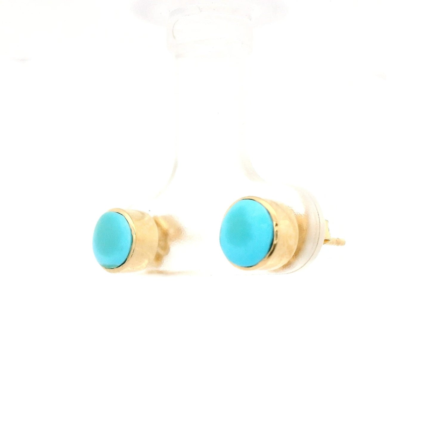 Large Bezel Set Turquoise Studs - Forever Rox