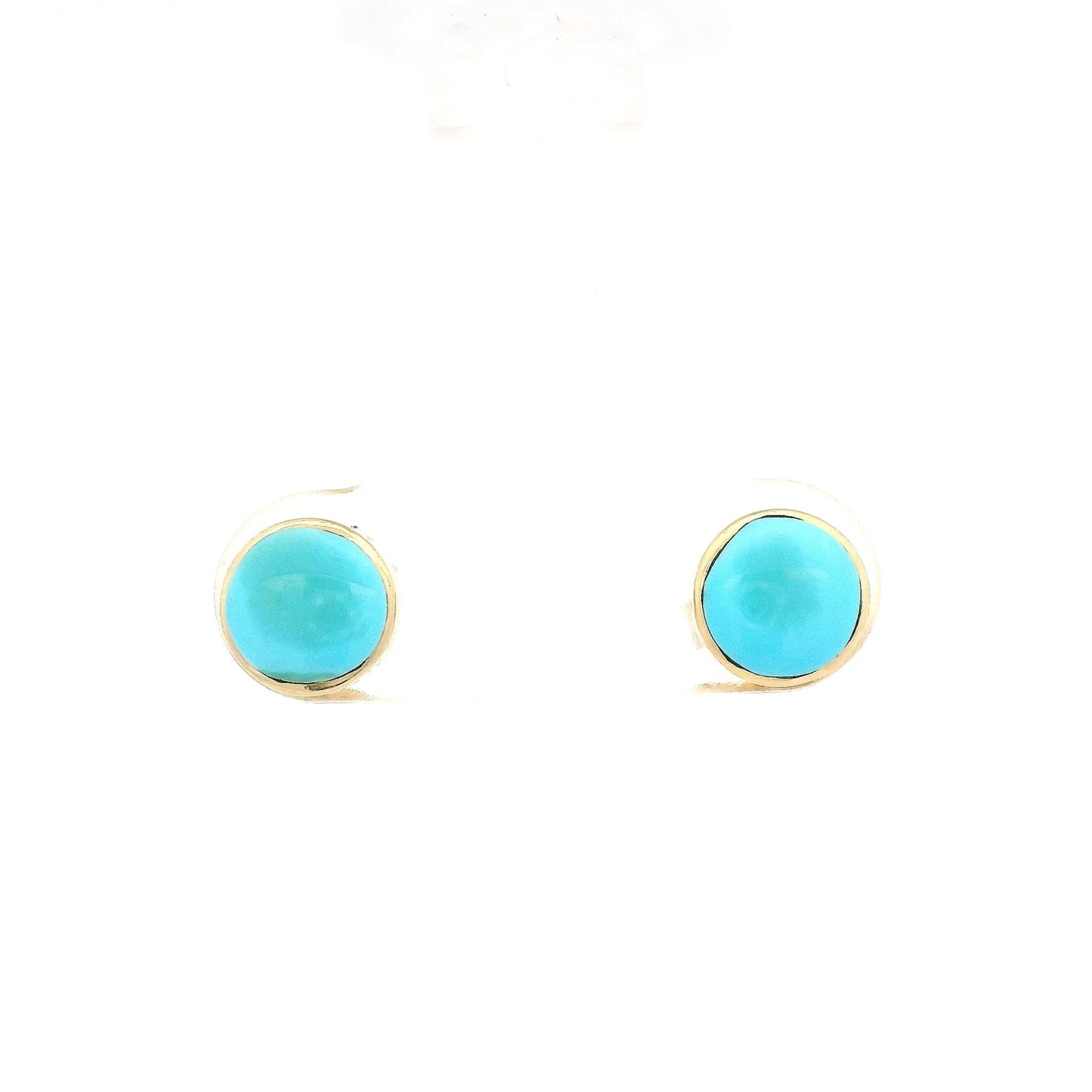 Large Bezel Set Turquoise Studs - Forever Rox