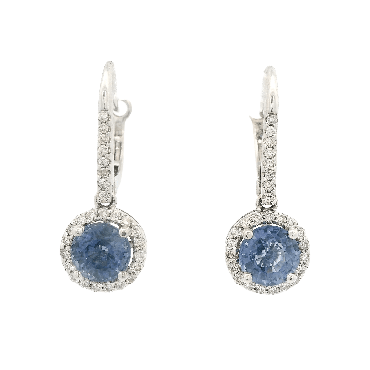 Light Blue Sapphire & Diamond Dangles - Forever Rox