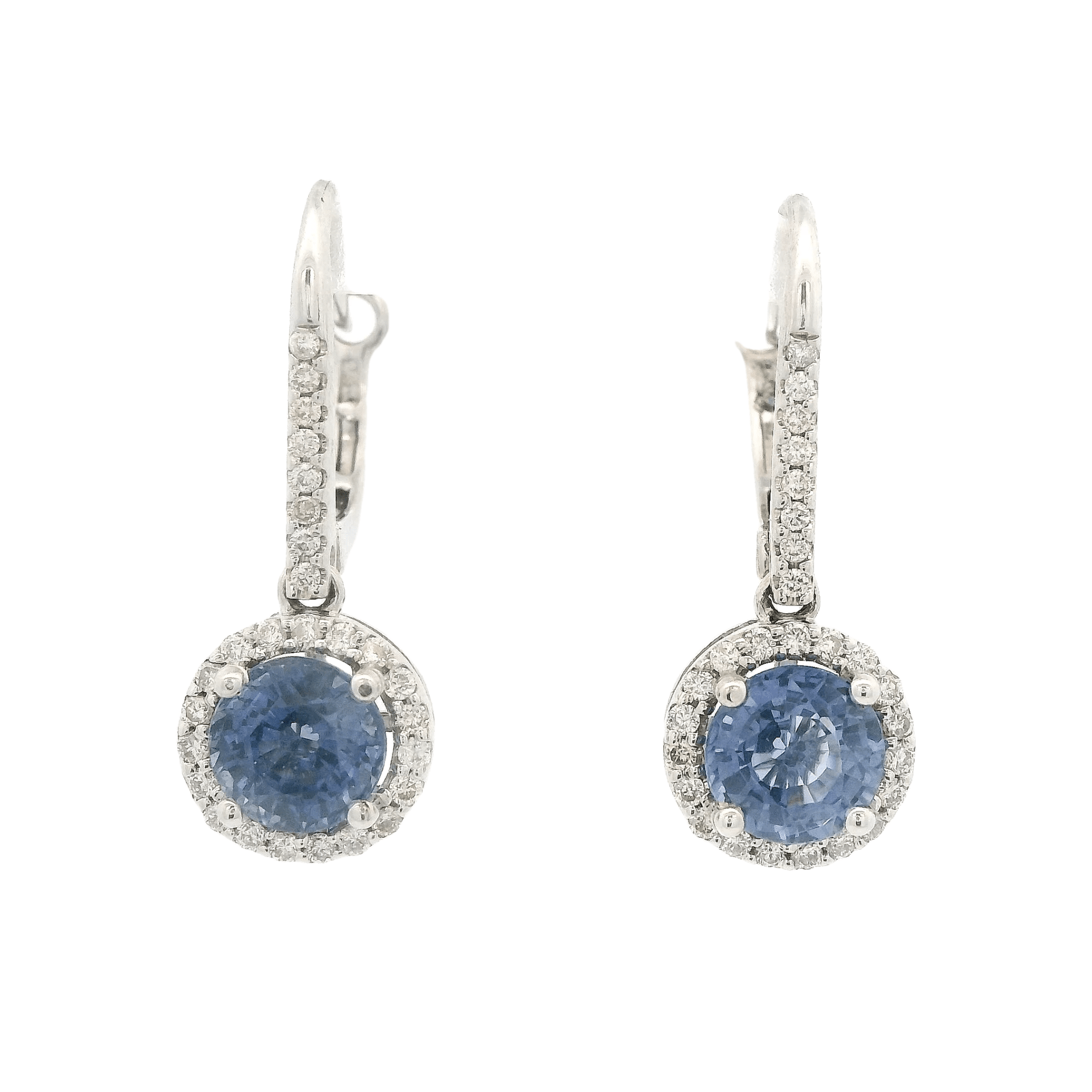 Light Blue Sapphire & Diamond Dangles - Forever Rox