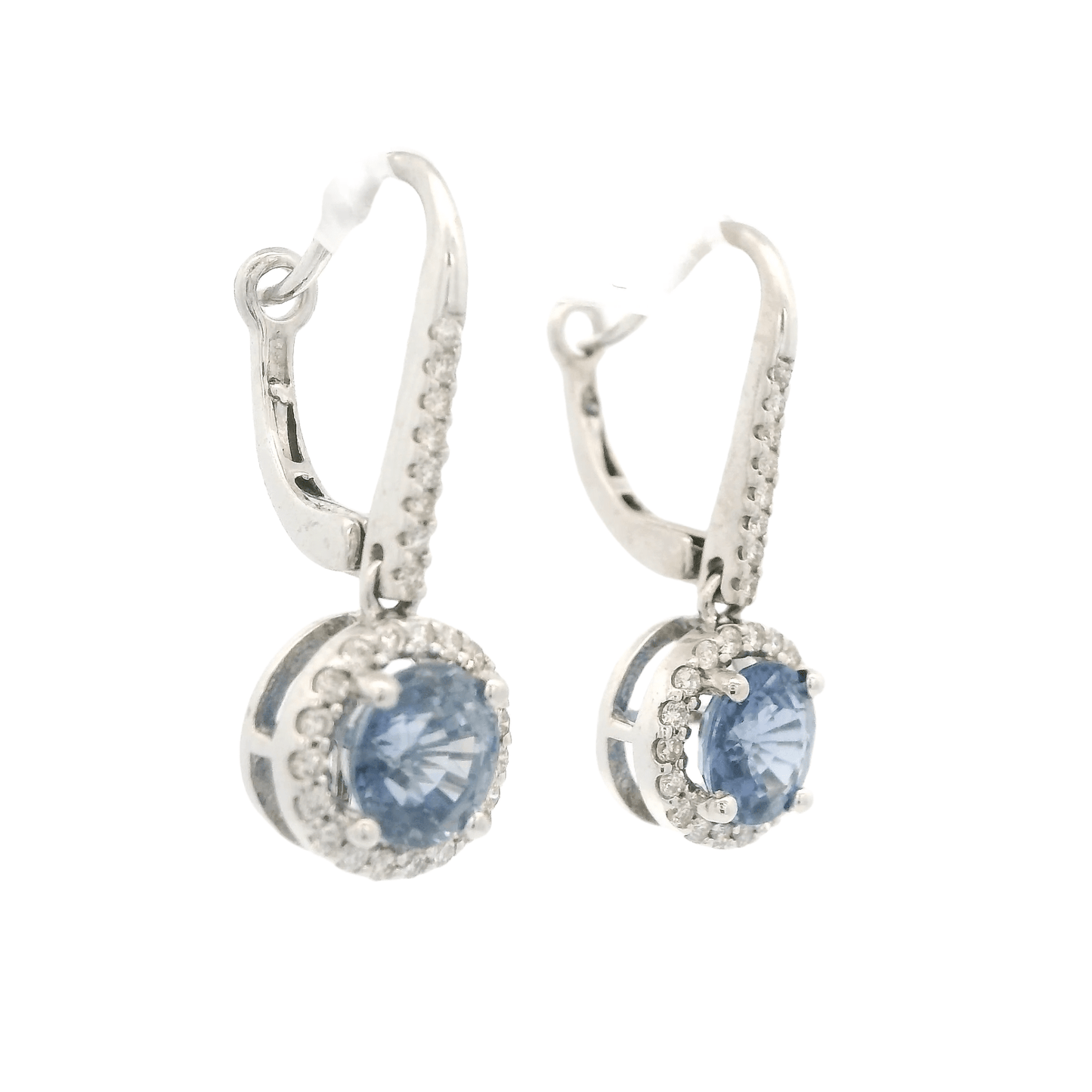 Light Blue Sapphire & Diamond Dangles - Forever Rox