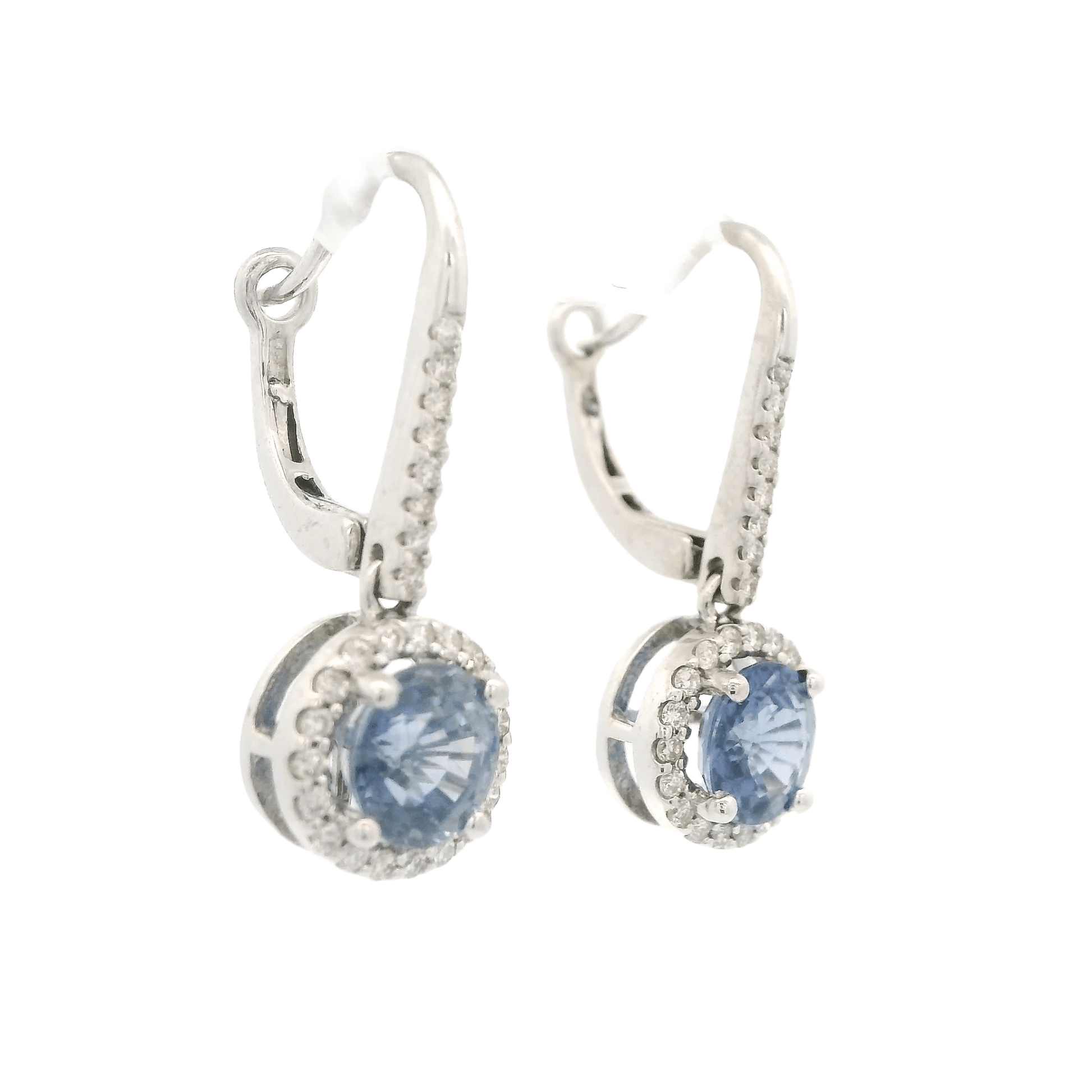 Light Blue Sapphire & Diamond Dangles - Forever Rox