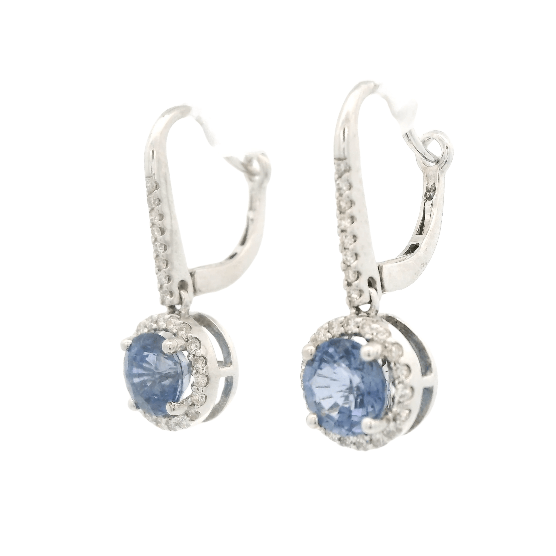 Light Blue Sapphire & Diamond Dangles - Forever Rox