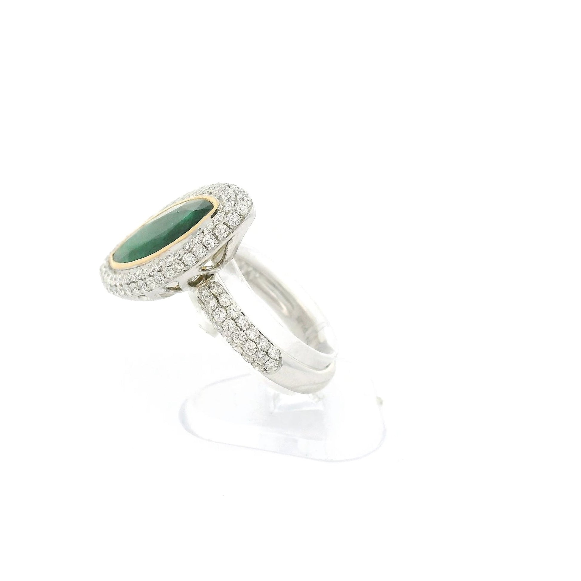Long Marquise Cut Emerald & Diamond Ring - Forever Rox Fine Jewelry