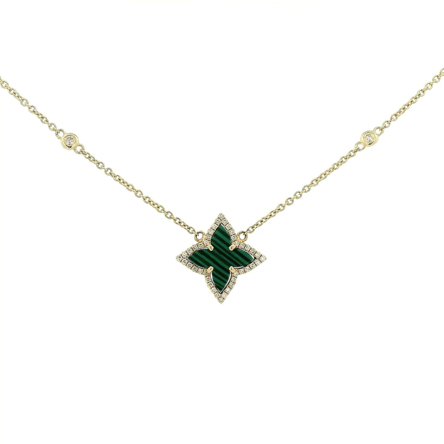 Malachite & Diamond Star Pendant - Forever Rox