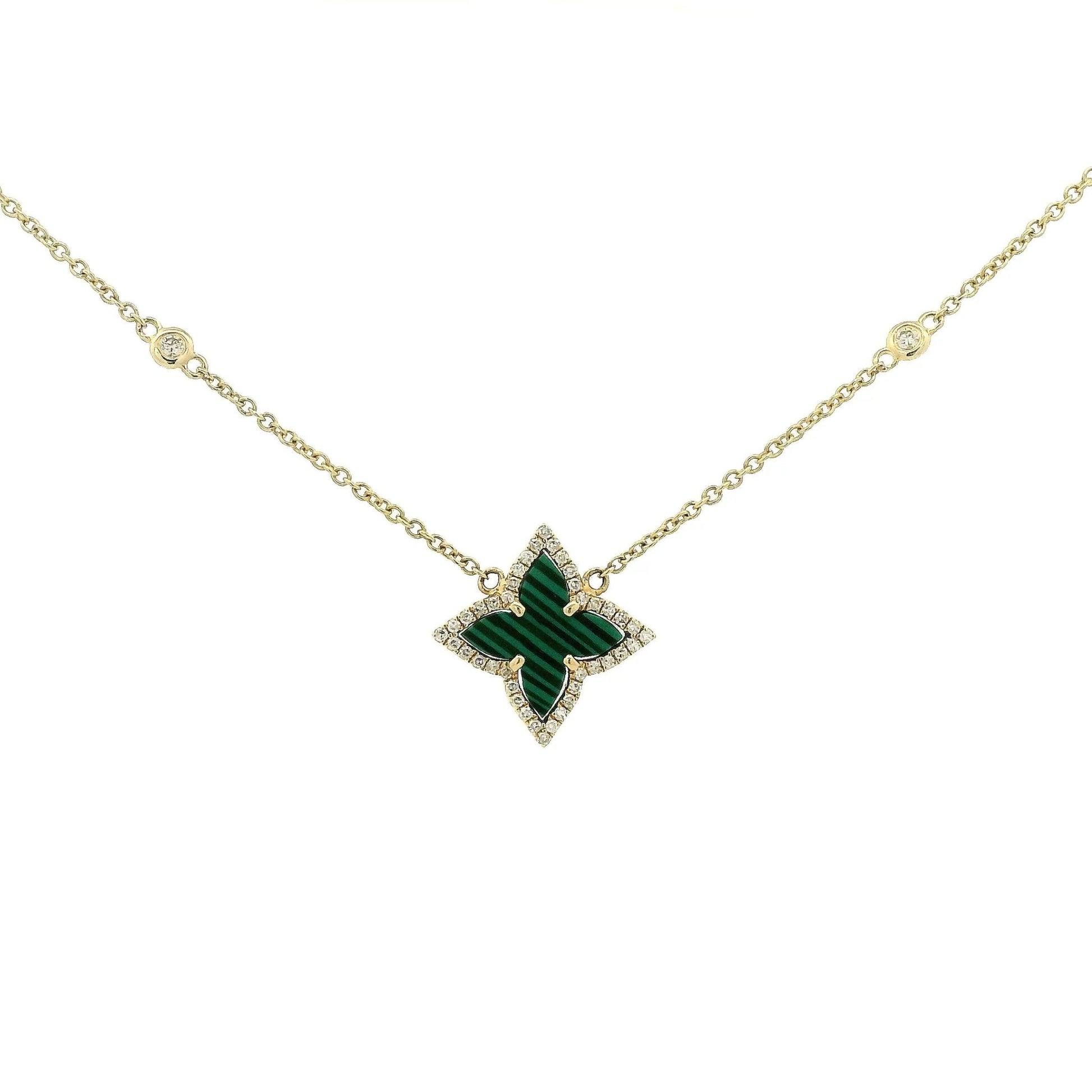Malachite & Diamond Star Pendant - Forever Rox
