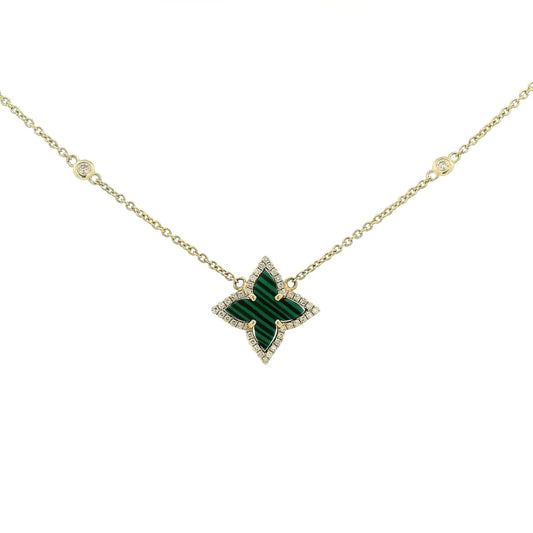 Malachite & Diamond Star Pendant - Forever Rox