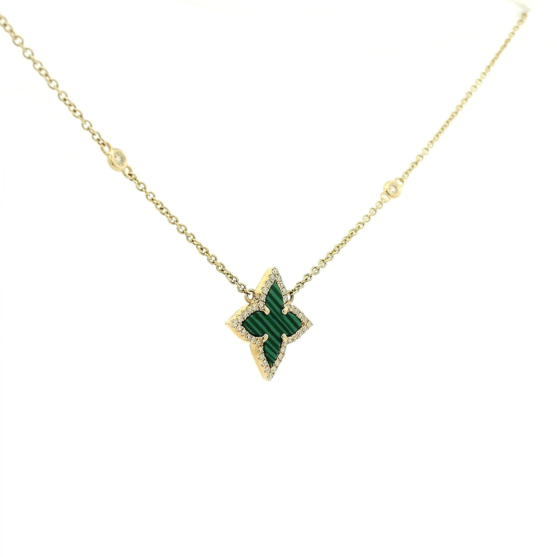 Malachite & Diamond Star Pendant - Forever Rox