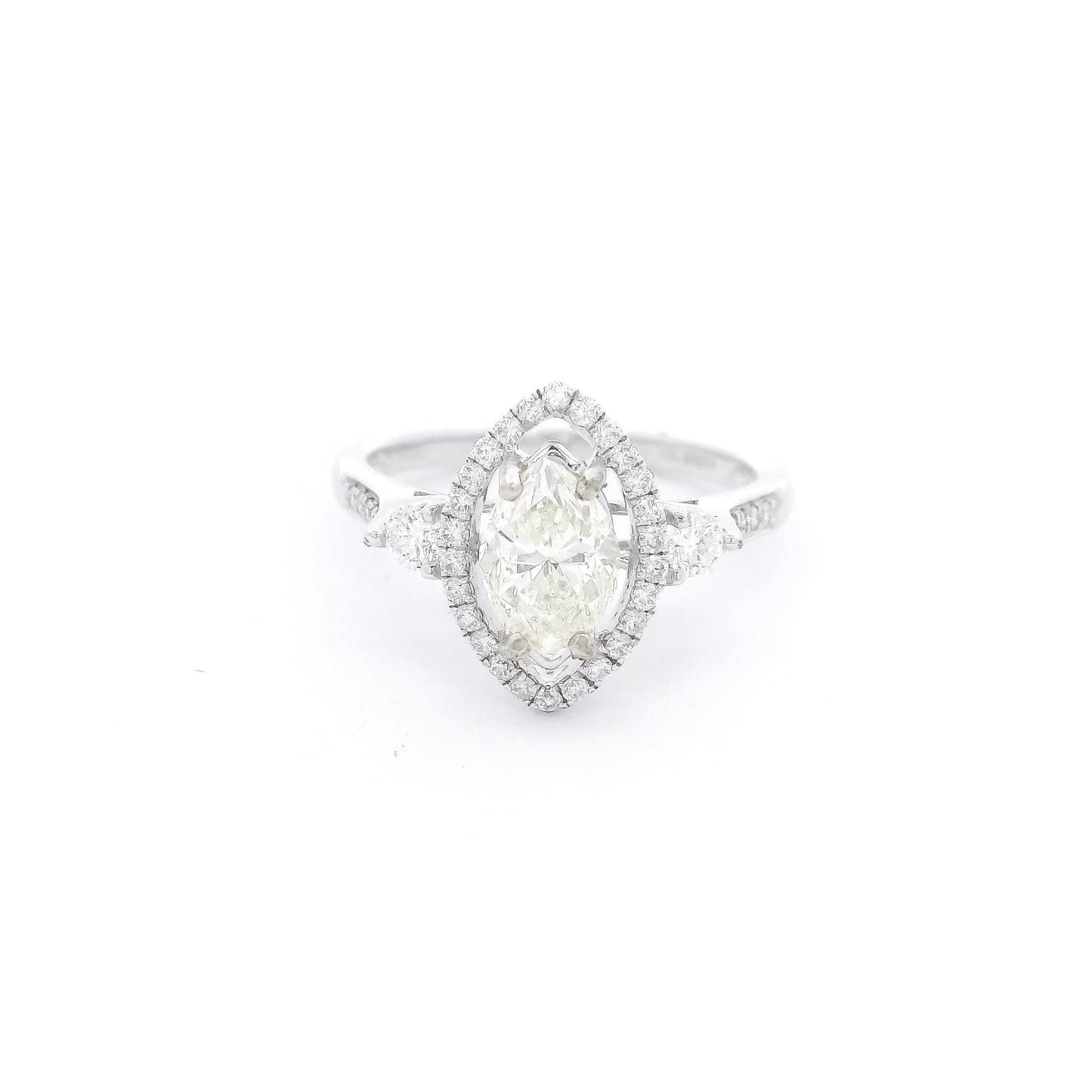 Marquise Cut Diamond Bridal Ring with Diamond Halo - Forever Rox Fine Jewelry