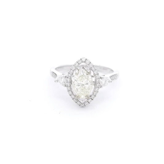 Marquise Cut Diamond Bridal Ring with Diamond Halo - Forever Rox Fine Jewelry