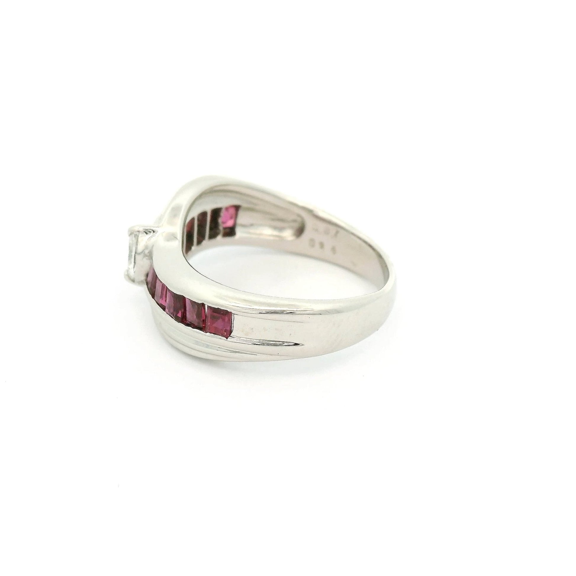 Marquise Cut DIamond & Princess Cut Ruby Ring - Forever Rox Fine Jewelry