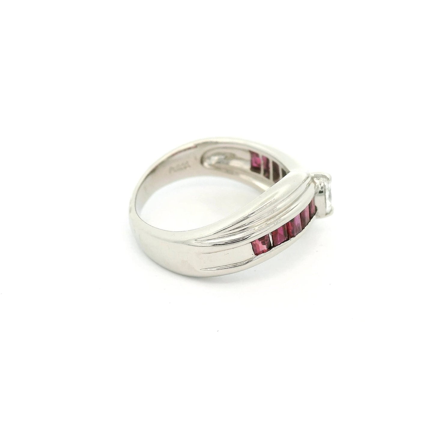Marquise Cut DIamond & Princess Cut Ruby Ring - Forever Rox Fine Jewelry