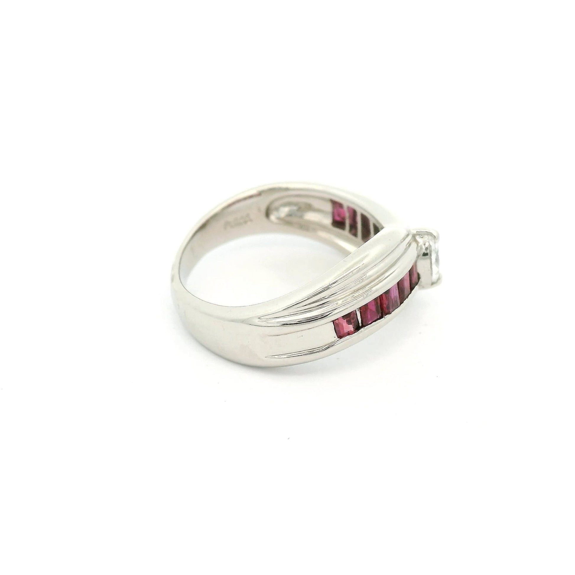 Marquise Cut DIamond & Princess Cut Ruby Ring - Forever Rox Fine Jewelry