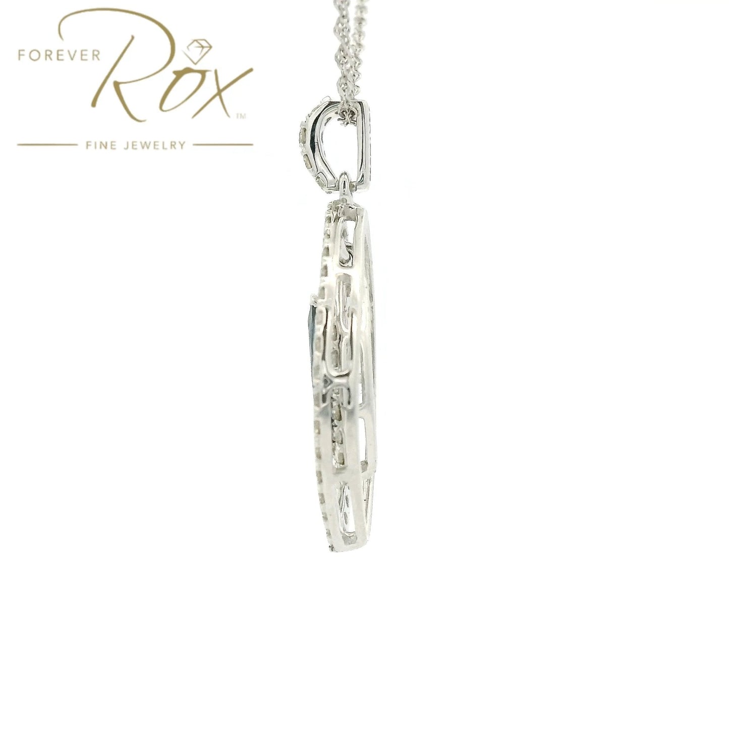 Marquise Cut Sapphire & Diamond Pendant - Forever Rox