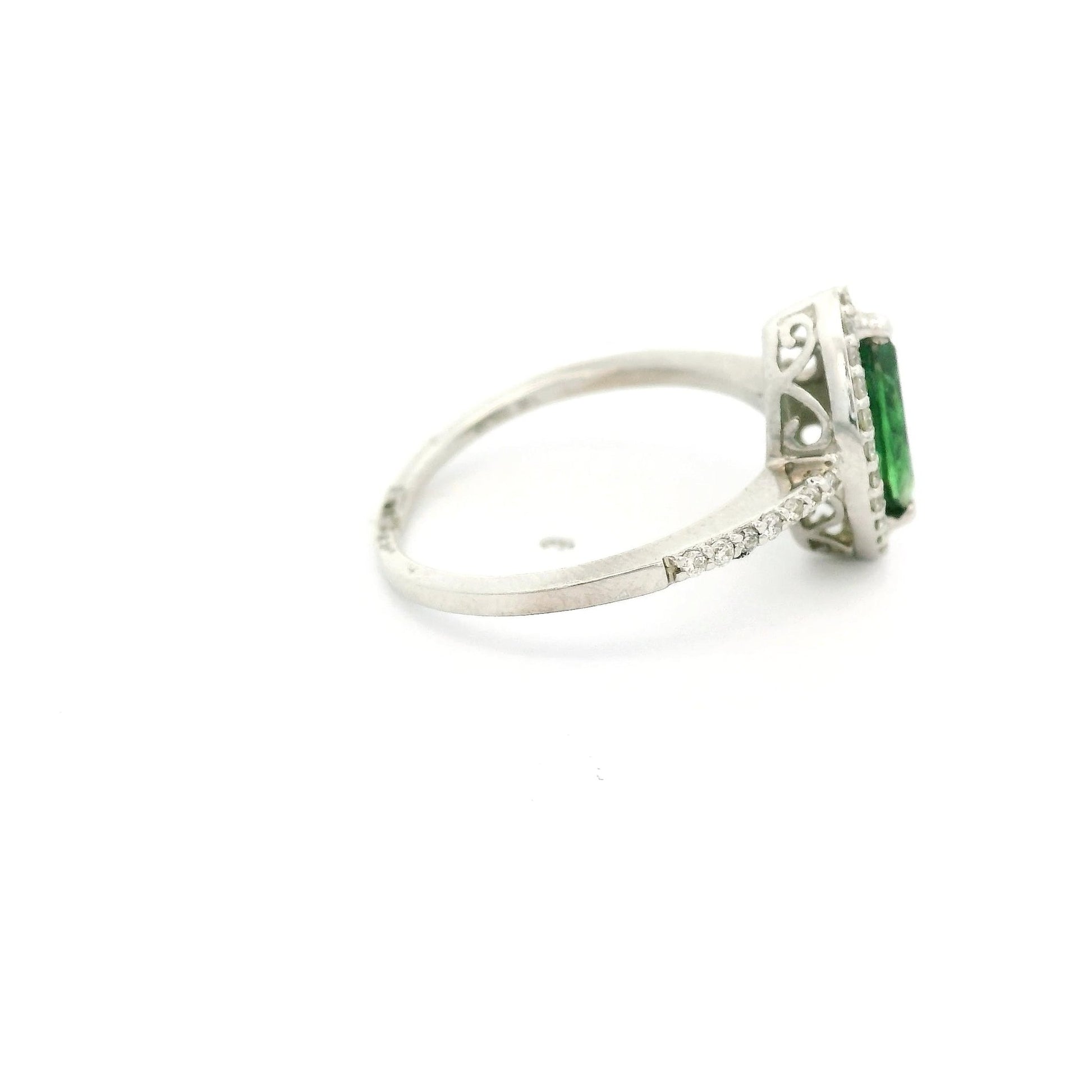 Marquise Cut Tsvaorite & Diamond Ring - Forever Rox