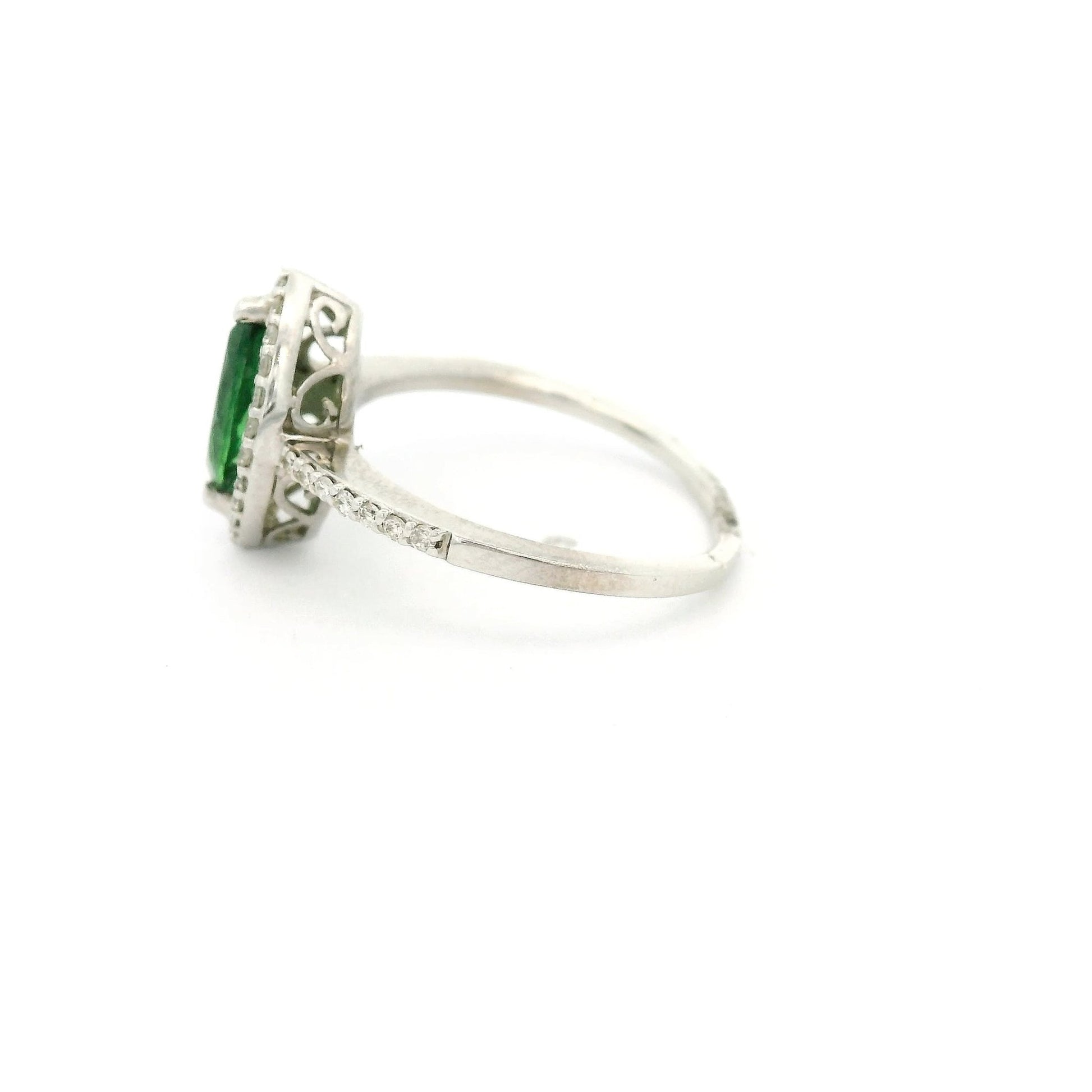 Marquise Cut Tsvaorite & Diamond Ring - Forever Rox