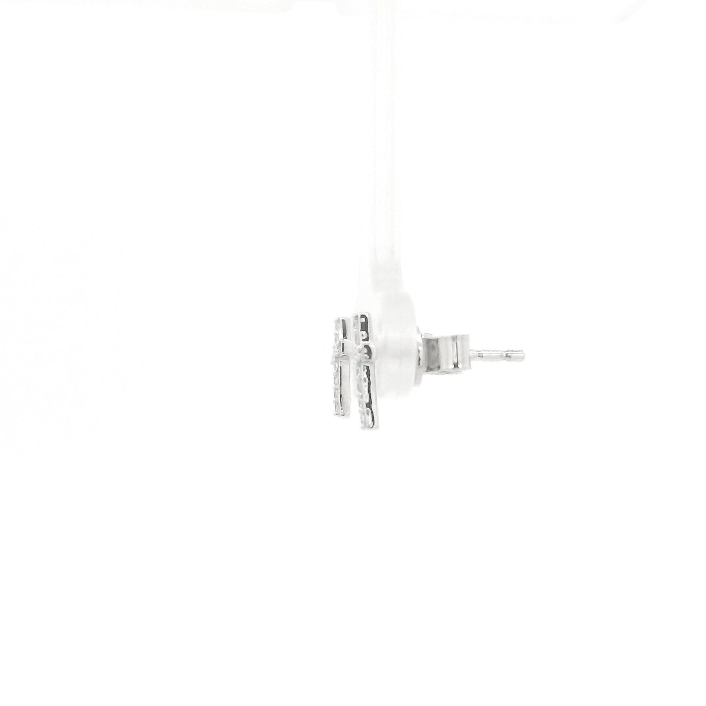 Medium-Small Diamond Cross Studs - Forever Rox Fine Jewelry