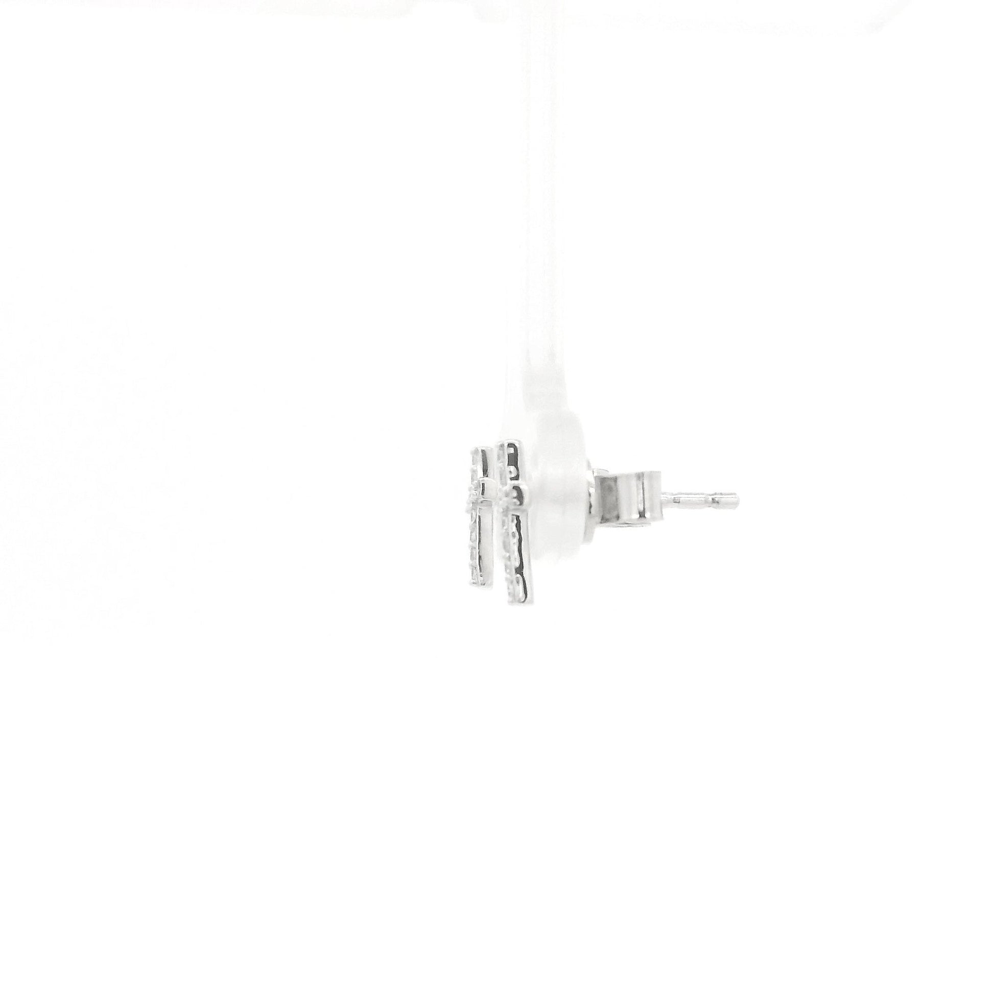 Medium-Small Diamond Cross Studs - Forever Rox Fine Jewelry