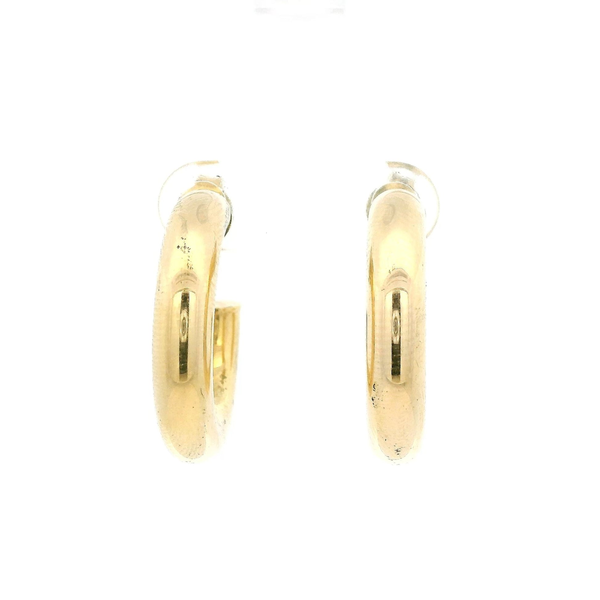 Medium Yellow Gold 3/4 Hollow Hoops Studs - Forever Rox