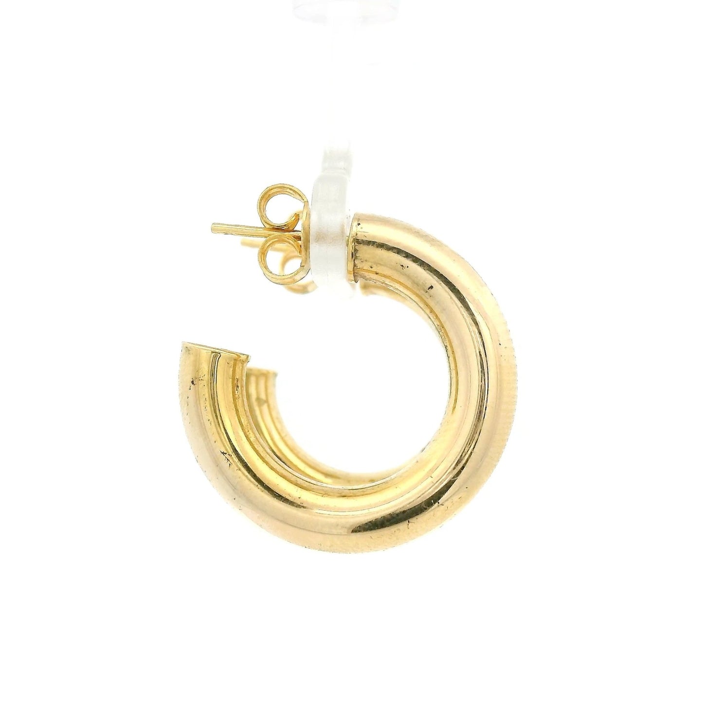Medium Yellow Gold 3/4 Hollow Hoops Studs - Forever Rox
