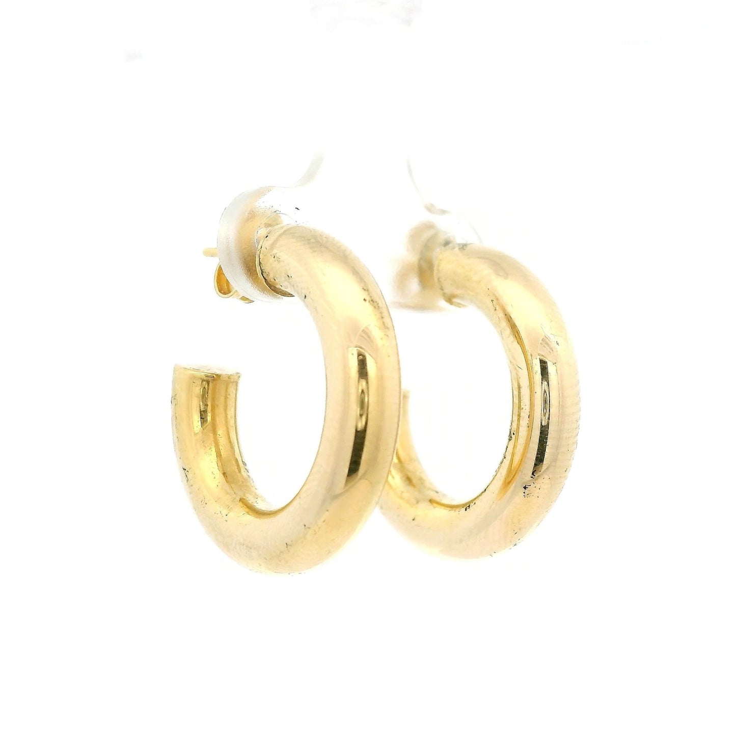 Medium Yellow Gold 3/4 Hollow Hoops Studs - Forever Rox