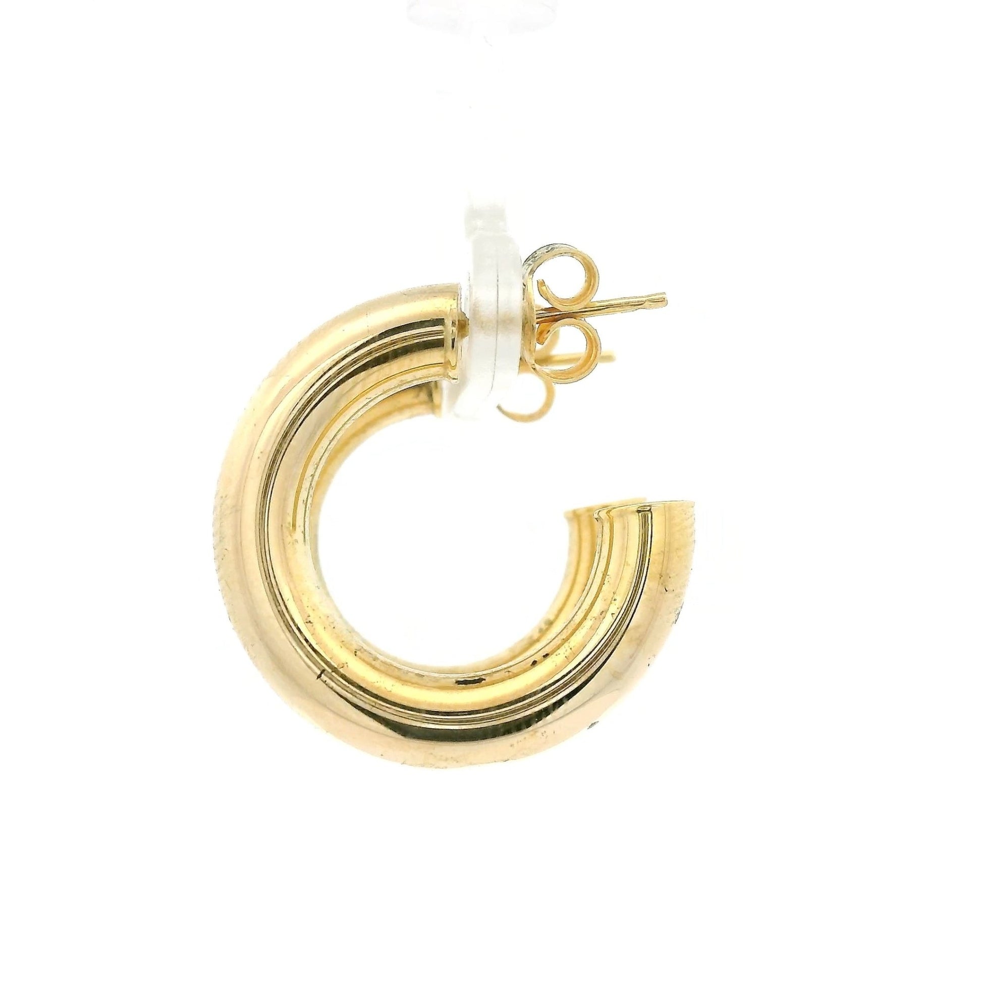 Medium Yellow Gold 3/4 Hollow Hoops Studs - Forever Rox