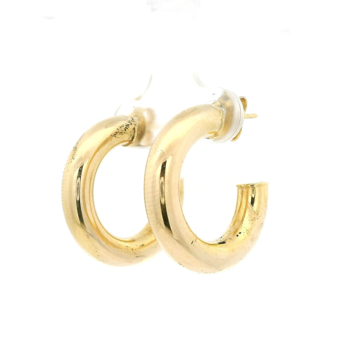 Medium Yellow Gold 3/4 Hollow Hoops Studs - Forever Rox