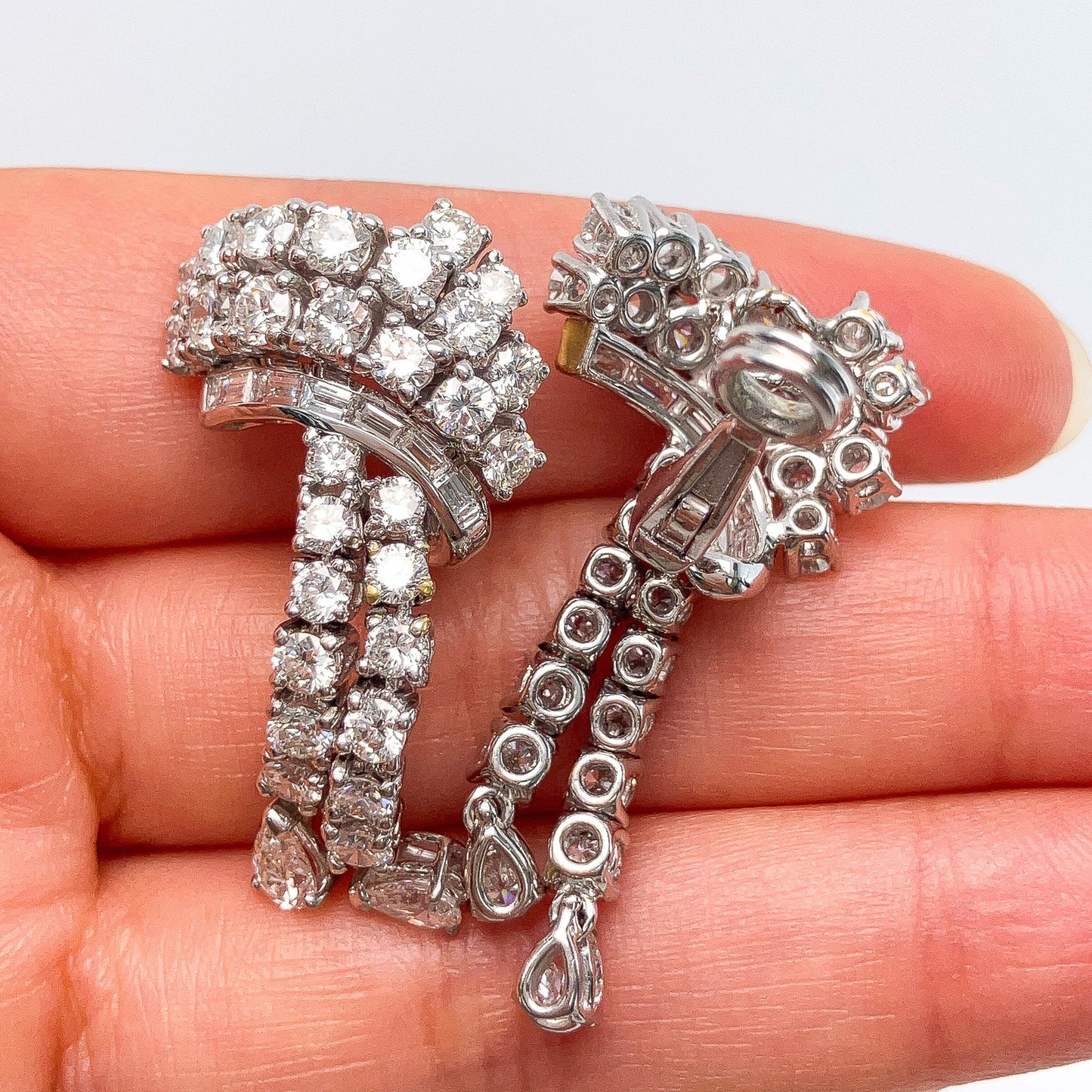 Mid Century Diamond Drop Earrings, 18k - Forever Rox