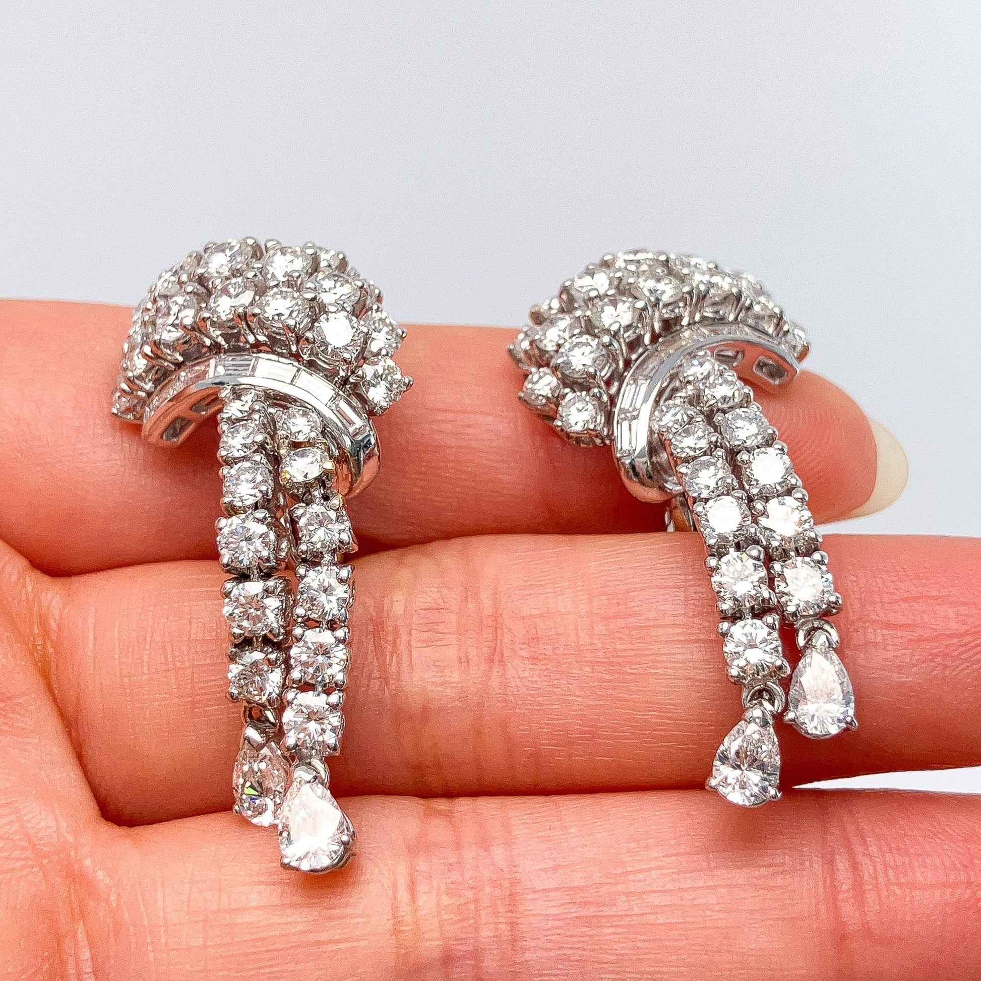 Mid Century Diamond Drop Earrings, 18k - Forever Rox