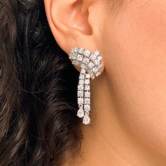 Mid Century Diamond Drop Earrings, 18k - Forever Rox